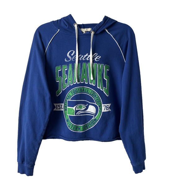 Junk Food Seattle Seahawks Football Est 1976 Womens XL Cropped Hoodie Sweatshirt - Picture 1 of 8